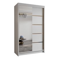 Szafa przesuwna VIGO III 100-pojemna garderoba-BIAŁY