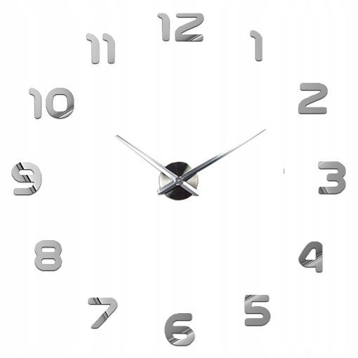 Zegar ścienny DIY 70 -130 CM 3D przyklejany nowoczesny B8 zdjęcie 1