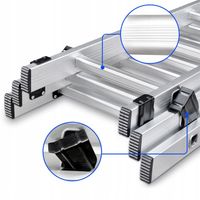 Drabina aluminiowa wielofunkcyjna VACO 3x11 szczebli 8,65 m mocna