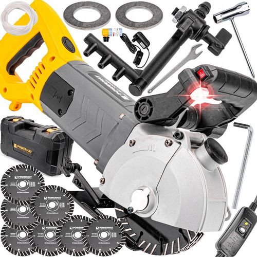 BRUZDOWNICA DO BETONU Z LASEREM 3000W WALIZKA 7 TARCZ SYSTEM ZRASZANIA na Arena.pl