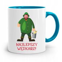 Kubek Błękitny Wędkarza Rybak Najlepszy Wędkarz Z Nadrukiem Ze Zdjęciem