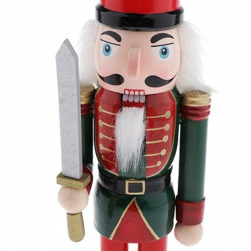 30cm Drewniany Dziadek do Orzechów Solider Figury Model Pacynka Lalka na Arena.pl