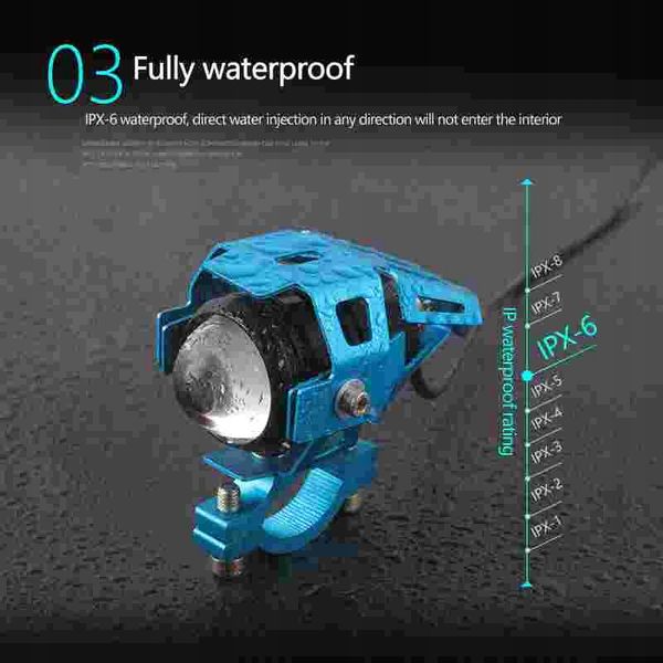 2 X Dalekosiężny Halogen U5 Mini+Włącznik 5W Black zdjęcie 5