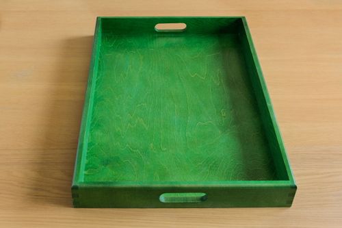 Duża, drewniana taca 60/40 cm, zielona na Arena.pl