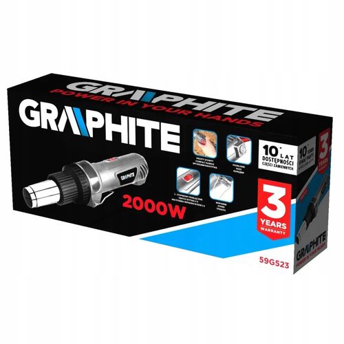 Opalarka prosta 2000W 350°C 550°C uchwyt prosty GRAPHITE na Arena.pl
