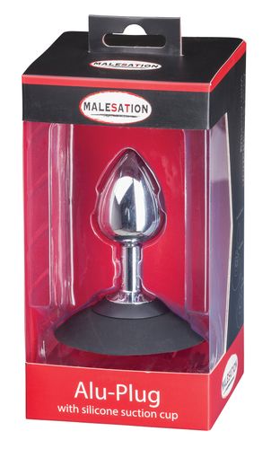 MALESATION Alu Plug with suction cup medium, chrome na Arena.pl