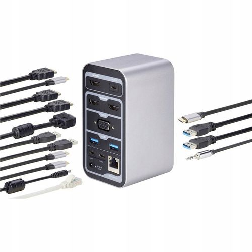 Stacja dokująca USB C HUB ADAPTER RJ45 Przejściówka HDMI do 4 monitorów na Arena.pl