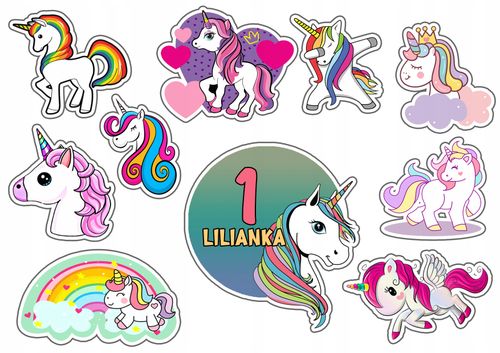 OPŁATEK ZESTAW URODZINY JEDNOROŻEC UNICORN + IMIĘ na Arena.pl