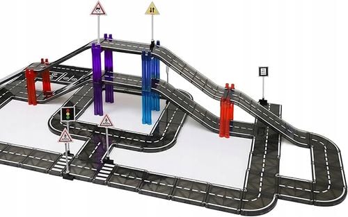 PLAYMAGS KLOCKI MAGNETYCZNE TOR SAMOCHODOWY DROGA 130 ELEMENTÓW na Arena.pl