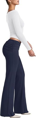 Spodnie damskie szerokie nogawki eleganckie legginsy wysoki stan XL na Arena.pl