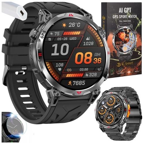 SMARTWATCH MĘSKI ZEGAREK CHAT GPT GPS ROZMOWY SPORT 650mAh 2 paski MENU POL na Arena.pl