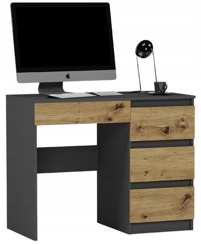 Meble Biurko komputerowe stolik 90cm antracyt mix artisan N34 na Arena.pl