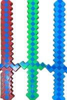 Pikselowe miecz Minecraft - różne kolory