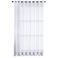 Zasłona Woalowa 245x140 cm Przelotki Sztuczny Len Półprzezroczysta Biała