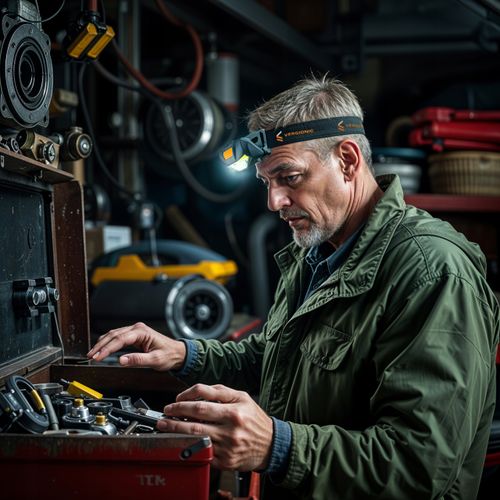 Latarka czołowa LED VERGIONIC 3W – na baterie. regulowana opaska na Arena.pl