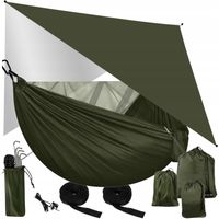 2X Hamak Turystyczny z Moskitierą Survivalowy Podróżny na Biwak Bushcraft T