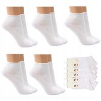 BIAŁE Bawełniane BEZUCISKOWE Skarpetki damskie STOPKI Premium