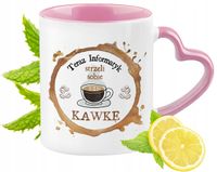 Kubek Dla Informatyka Różowy Z Uszkiem W Kształcie Serca Na Prezent Na Kawę