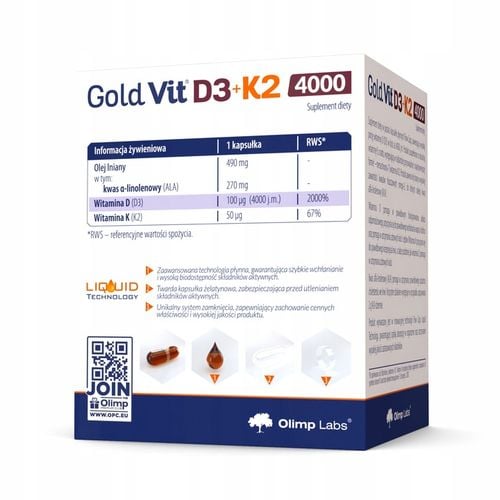 OLIMP GOLD VIT D3+K2 120kaps 4000iu WITAMINA D3 WITAMINY na Arena.pl