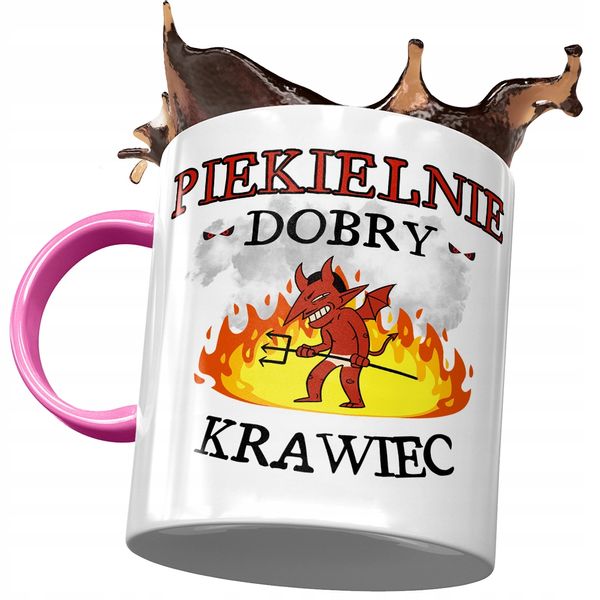 Kubek Różowy Dla Krawca Piekielnie Dobry Krawiec Z Nadrukiem Ze Zdjęciem zdjęcie 1