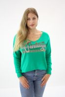 Sweter z brokatową aplikacją Vini Zielony S/M