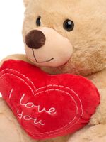 DUŻY KREMOWY MIŚ DLA DZIEWCZYNY 30 cm + serce KOCHAM CIĘ PLUSZAK WALENTYNKI