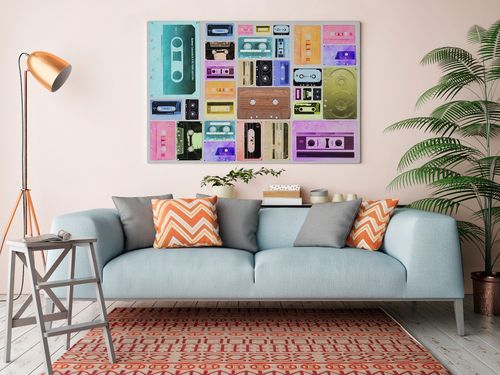 71801 Obraz na płótnie KASETY KOLOROWY na Arena.pl