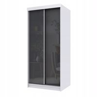 Szafa przesuwna dwudrzwiowa PARIS 125 cm grafitowy połysk