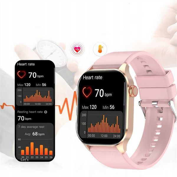 Zegarek Damski Smartwatch 380MAH ROZMOWY AMOLED Z Pomiar Cukru Ciśnienie zdjęcie 2