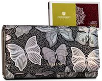 duży portfel damski ze skóry naturalnej na zatrzask - peterson