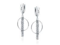 RODOWANE SREBRNE KOLCZYKI KÓŁKA WISZĄCY CHWOST