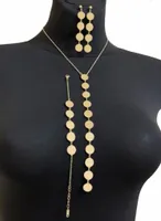 KOMPLET BIŻUTERII ZŁOTEJ STAL CHIRURGICZNA PASTYLKI ZJAWISKOWY