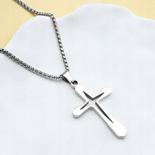 ŁAŃCUSZEK Z KRZYŻYKIEM Srebrny Męski Krzyż Łańcuch Naszyjnik WŁOSKI GRATIS na Arena.pl