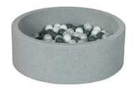 Suchy basen dla dziecka z piłeczkami 150szt (biały, perłowy, szary)