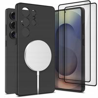 2 x MIĘKKIE SILIKONOWE ETUI CASE MAGSAFE DO GALAXY S25 ULTRA + 2-PAK SZKŁO