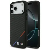 etui bmw m carbon tricolor line magsafe na iphone 17 pro max - czarne