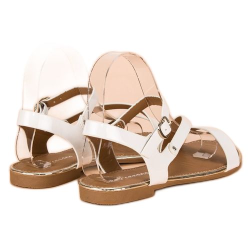 Białe lakierowane sandały r.40 na Arena.pl