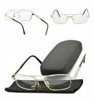 Męskie Okulary MINUSY Złote Metalowe Oprawki FLEXY METALOWE + GRATISY