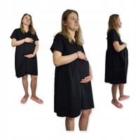 KOSZULA NOCNA CIĄŻOWA DO PORODU BAWEŁNIANA KRÓTKI RĘKAW rozmiar M