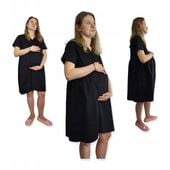 KOSZULA NOCNA CIĄŻOWA DO PORODU BAWEŁNIANA KRÓTKI RĘKAW rozmiar M