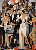 Plakat 40x55cm Bal w Art Deco