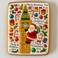 CIASTKO LUKROWANE BIG BEN NO2 BOŻE NARODZENIE ROZ.M PION RĘCZNIE ROBIONE