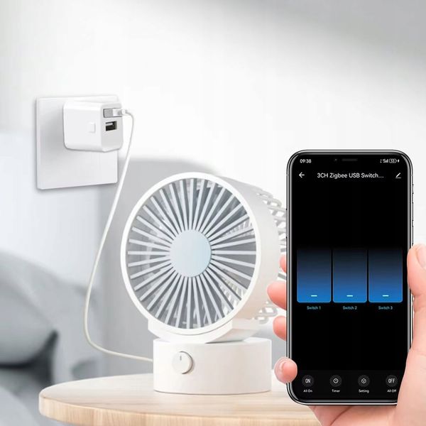 Inteligentny Mini Przełącznik Adapter USB 2 port 5-12V ZigBee TUYA Smart zdjęcie 3