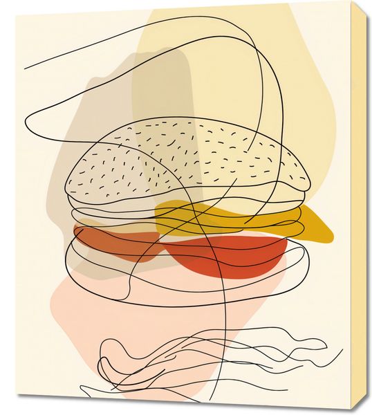 Obraz 60x70cm Cieniutki Burger zdjęcie 1