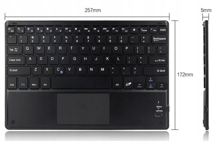 KLAWIATURA BEZPRZEWODOWA BLUETOOTH TOUCHPAD do SAMSUNG APPLE LENOVO XIAOMI zdjęcie 3