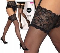 Gatta pończochy seksowne do paska koronkowe Venus lycra 3/4 nero