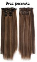 KOLORY różne CLIP IN 6 taśm doczepiane włosy pasemka 60cm jak NATURALNE
