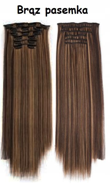 KOLORY różne CLIP IN 6 taśm doczepiane włosy pasemka 60cm jak NATURALNE zdjęcie 2