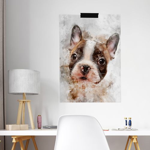 Plakat buldog pies abstrakcja 40x50 cm na Arena.pl