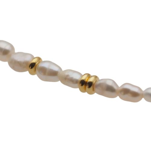 Naszyjnik - Białe Perły hodowane i srebro złocone na Arena.pl